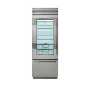 SubZero Classic Over-and-Under Refrigerator/Freezer with Glass Door